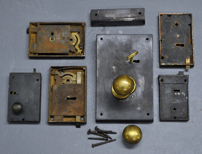 Appraisal: - Five iron box locks th c and a large