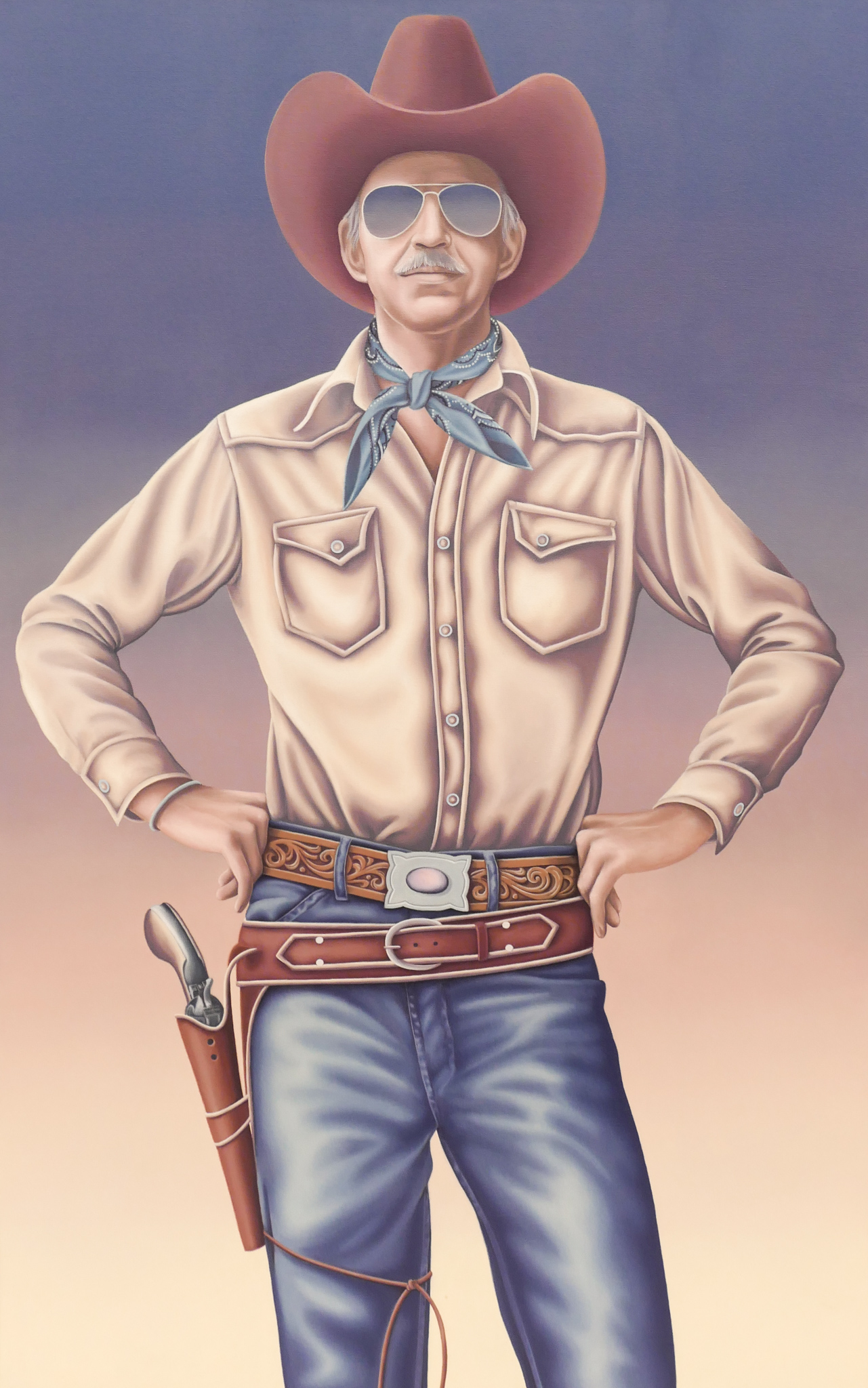 Appraisal: Liisa Phillips th Cent Arizona ''Cowboy'' Oil on Canvas ''x