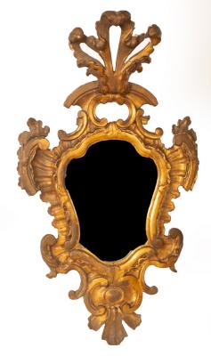 Appraisal: A giltwood Rococo style mirror the cartouche-shaped plate cm high