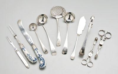 Appraisal: Eleven English silver items two ladles two pierced ladles fish