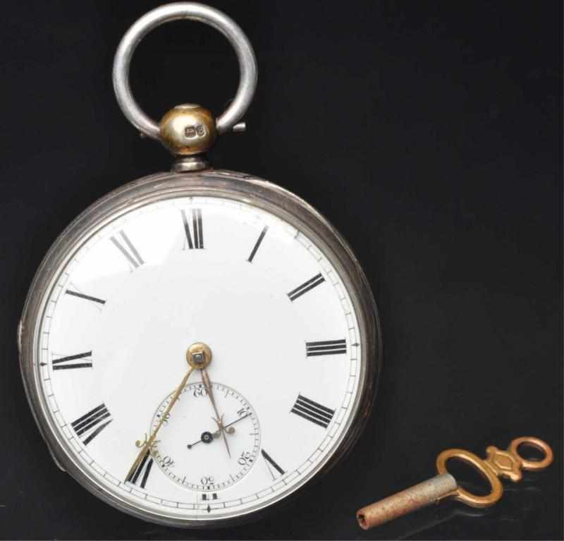 Appraisal: English Silver Open Face Fusee Pocket Watch size Bryson Son