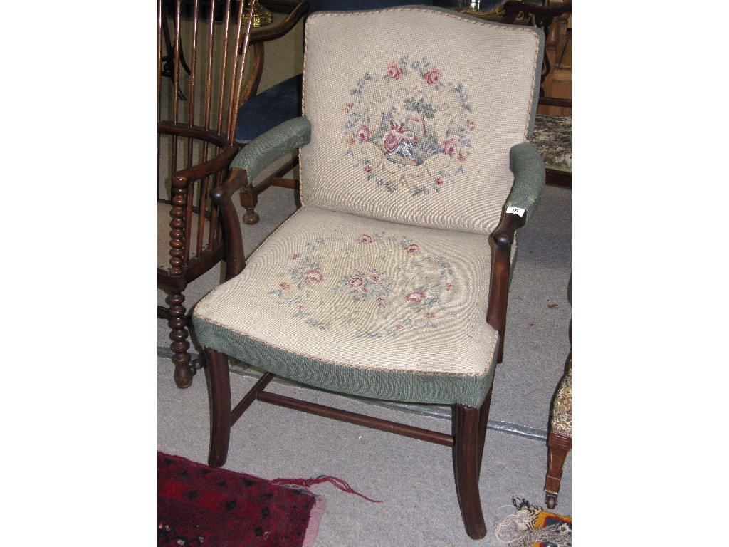 Appraisal: Tapestry upholstered Gainsborough style chair