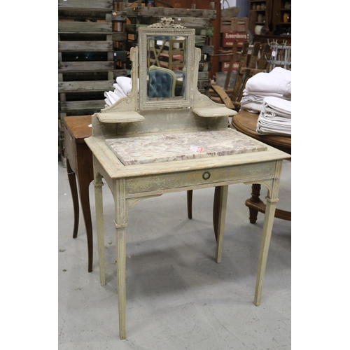 Appraisal: French marble topped dressing table painted approx cm H x