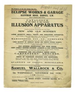 Appraisal: Houdini Harry Catalogue of Illusion Apparatus Property of the Late