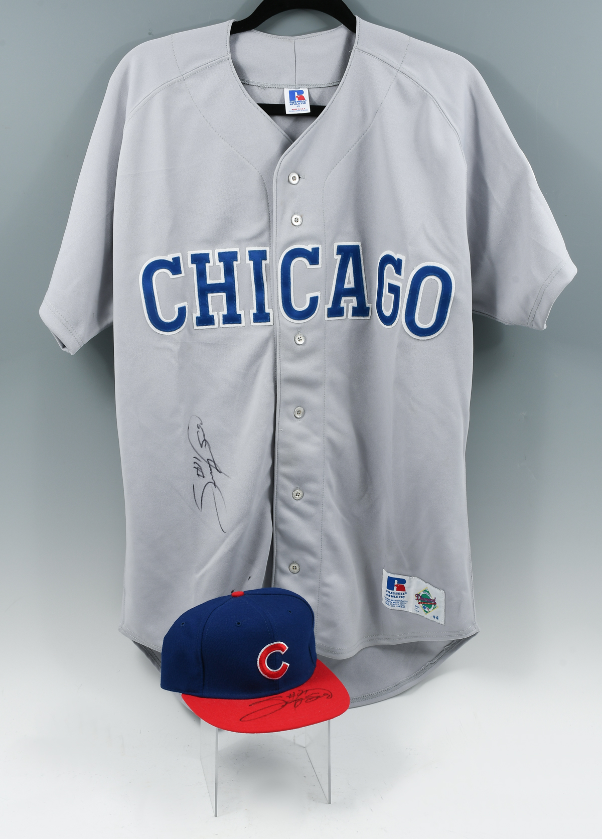 Appraisal: TWO PIECE SAMMY SOSA SIGNED MEMEROBILIA LOT Chicago Cubs New