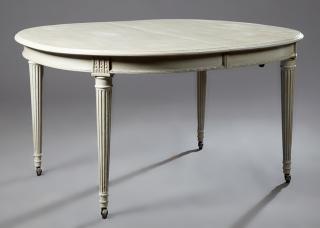 Appraisal: French Louis XVI Style Polychromed Oak Dining Tabl French Louis