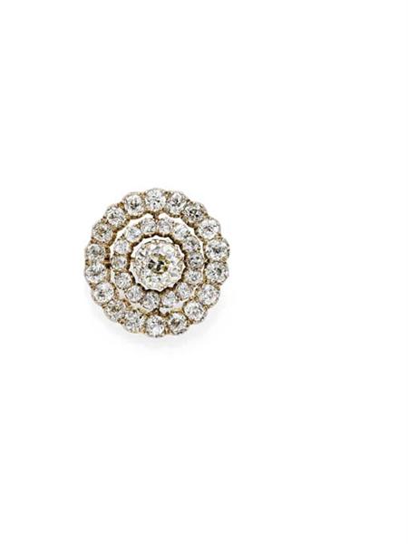 Appraisal: A Victorian diamond set brooch pendant of open shaped circular