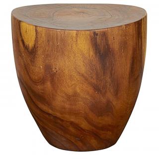 Appraisal: Organic Modern Wood Drum Stool With a gently convex seat