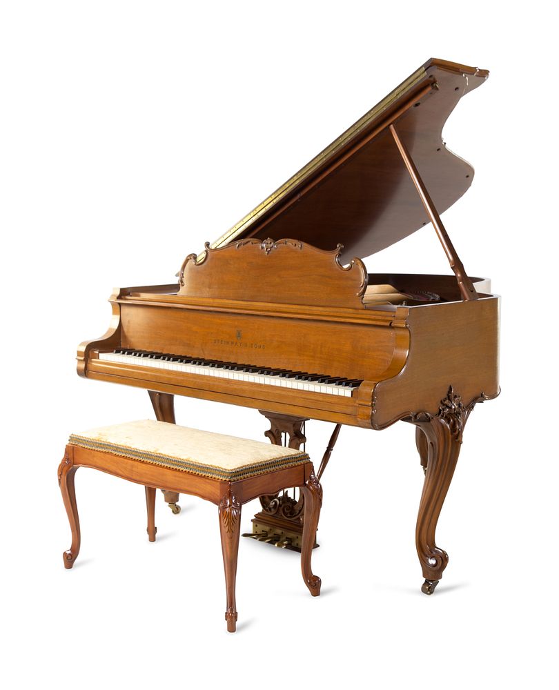 Appraisal: A Steinway Sons Walnut Baby Grand Piano A Steinway Sons