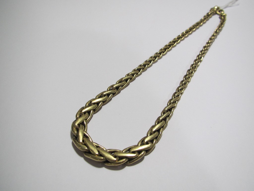 Appraisal: A ct gold graduated fancy link necklace gms