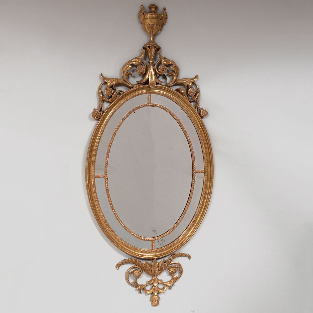 Appraisal: George III Oval Giltwood Mirror ft x in Condition In