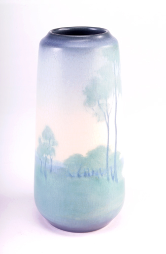 Appraisal: ROOKWOOD Scenic Vellum vase painted by Lorinda Epply with a