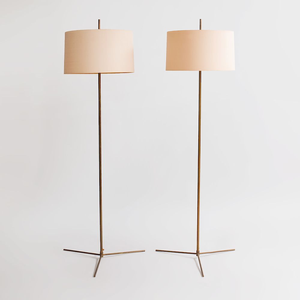 Appraisal: Pair Svend Aage Holm S rensen Brass Floor Lamps x