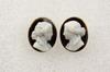 Appraisal: EARRINGS - Pair of Victorian oval hardstone cameo bust portraits