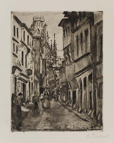 Appraisal: CAMILLE PISSARRO Rue Damiette Rouen Etching and aquatint x mm