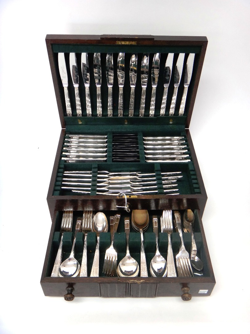 Appraisal: A plated canteen of table flatware for twelve place settings