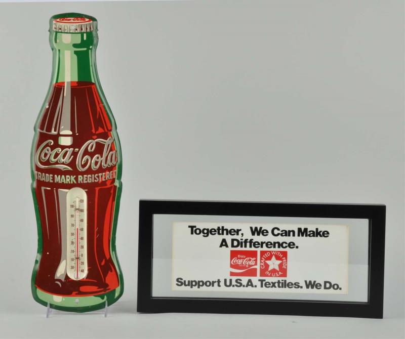 Appraisal: Lot Of Coca-Cola Advertising Items This lot includes a small