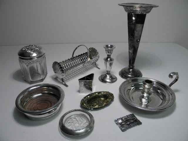 Appraisal: Group lot of assorted sterling silver and silver plated items