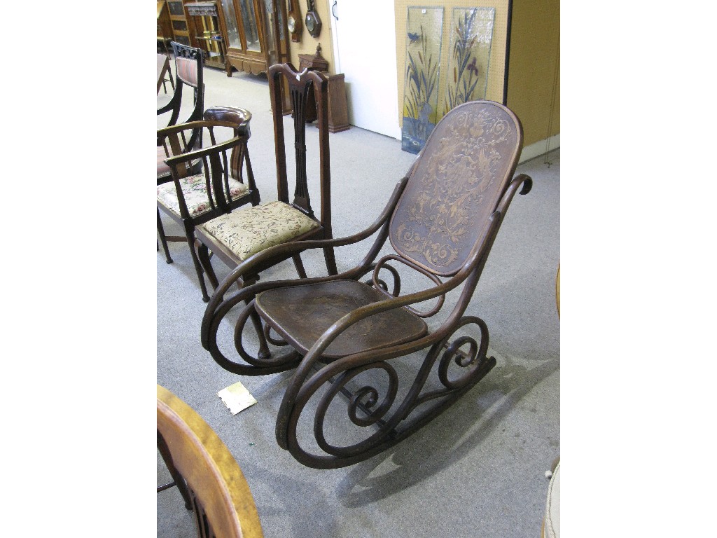 Appraisal: Bentwood rocking chair