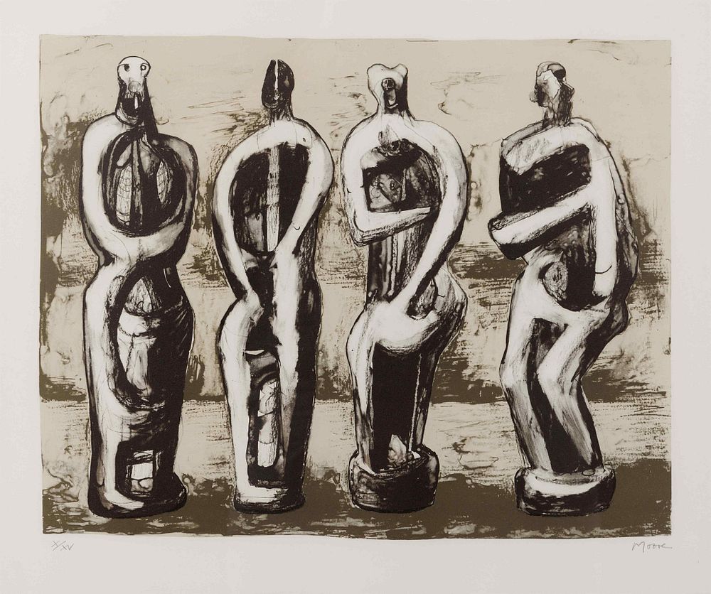 Appraisal: Henry Moore British - Four Standing Figures Henry Moore British