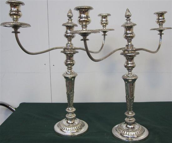 Appraisal: PAIR SILVERPLATE CANDLEABRA