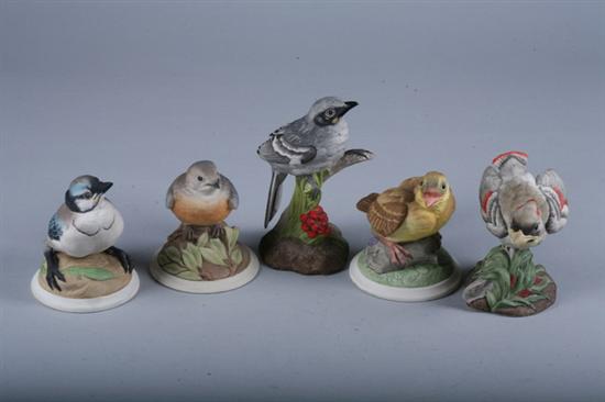 Appraisal: FIVE BOEHM PORCELAIN FIGURES OF BABY BIRDS Stamped underside Including