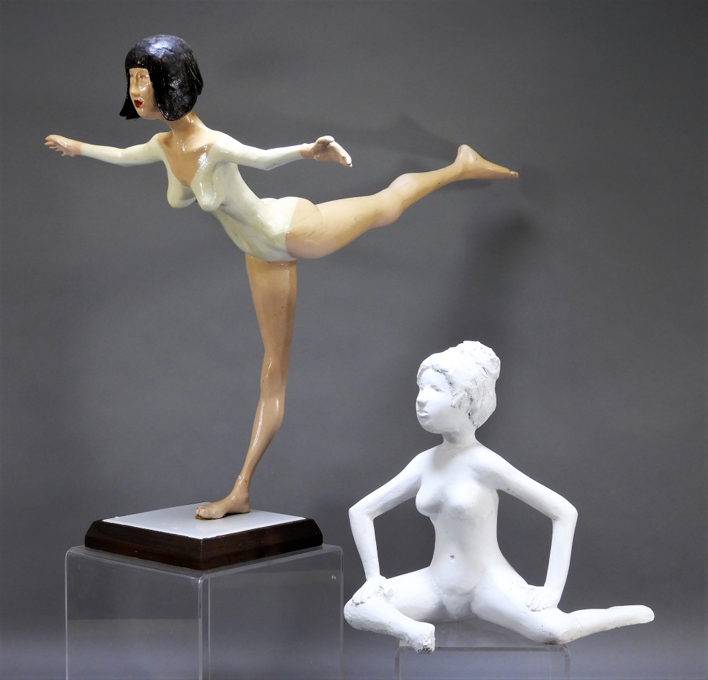 Appraisal: C AMERICAN MCM MODERN NUDE DANCER SCULPTURES United States th