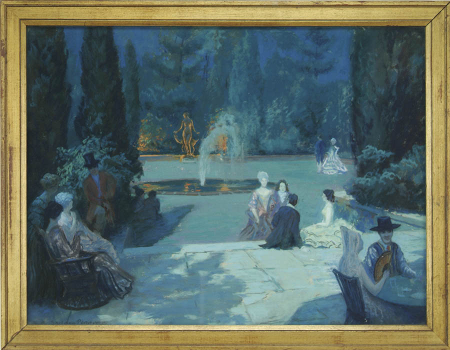 Appraisal: ALBERT SHELDON PENNOYER American - EVENING GARDEN PARTY Pastel evening