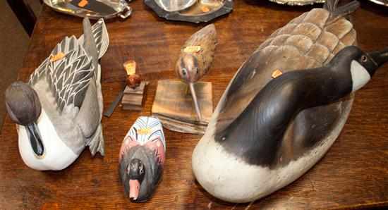 Appraisal: Ducks Unlimited Canada goose figure and four carved and painted