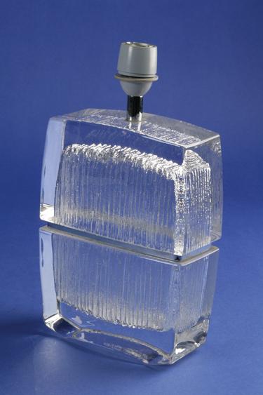 Appraisal: DAUM A CLEAR GLASS LAMP BASE of rectangular form with