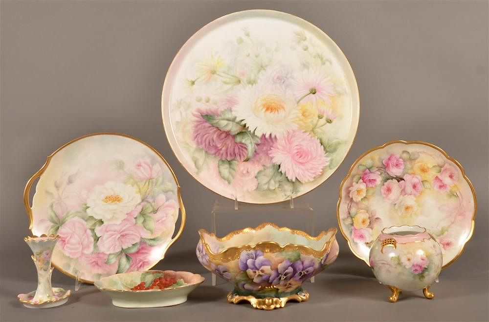 Appraisal: Seven Pieces of Fruit Hand Painted Porcelain Seven Pieces of