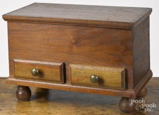 Appraisal: Miniature bench made walnut blanket chest '' h '' w