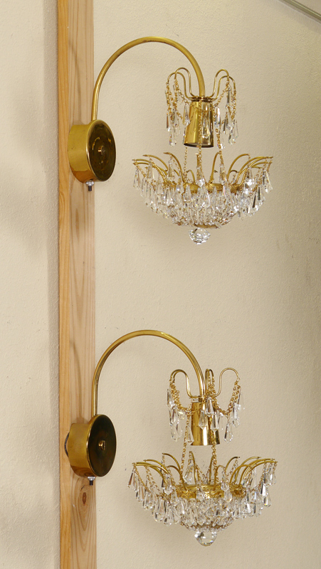 Appraisal: PAIR OF LATE TH CENTURY CZECHOSLOVAKIAN CRYSTAL LIGHT WALL SCONCES