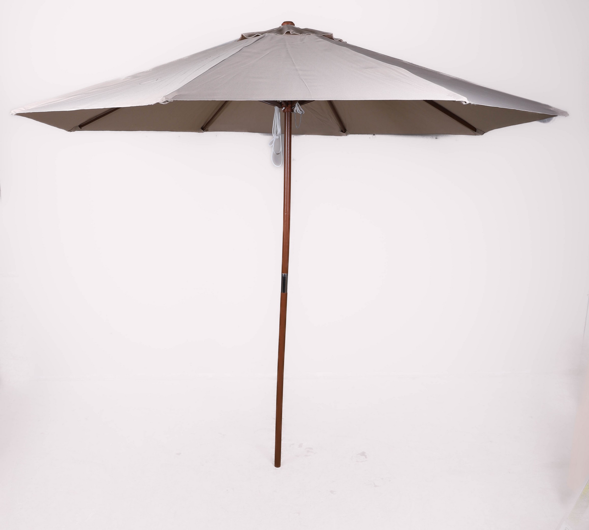 Appraisal: ' wood market canopy umbrella camel colored NIB