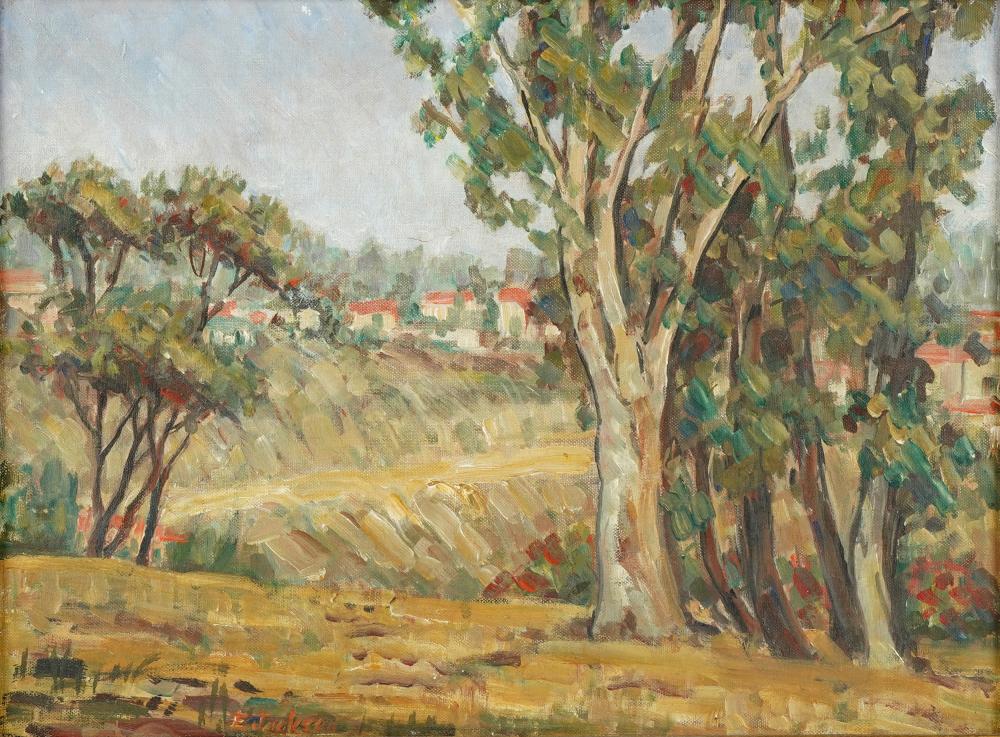 Appraisal: E JACKSON TH CENTURY CALIFORNIA LANDSCAPEoil on canvas board signed