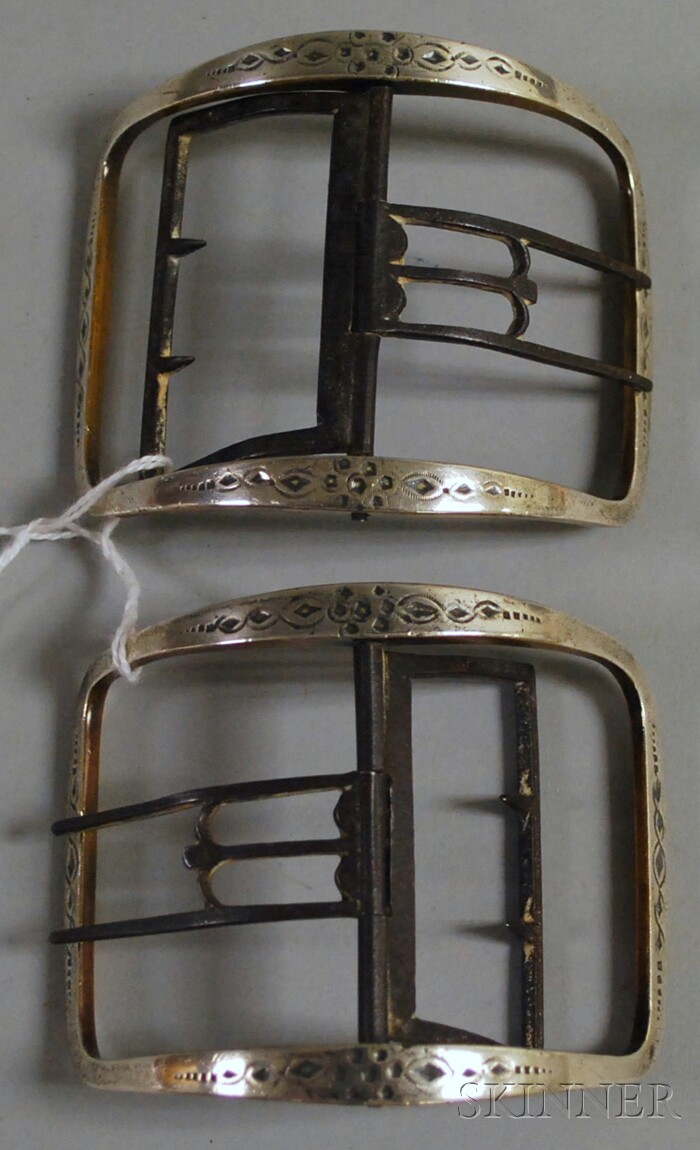 Appraisal: Pair of th th Century Silver-plated Brass and Iron Men's