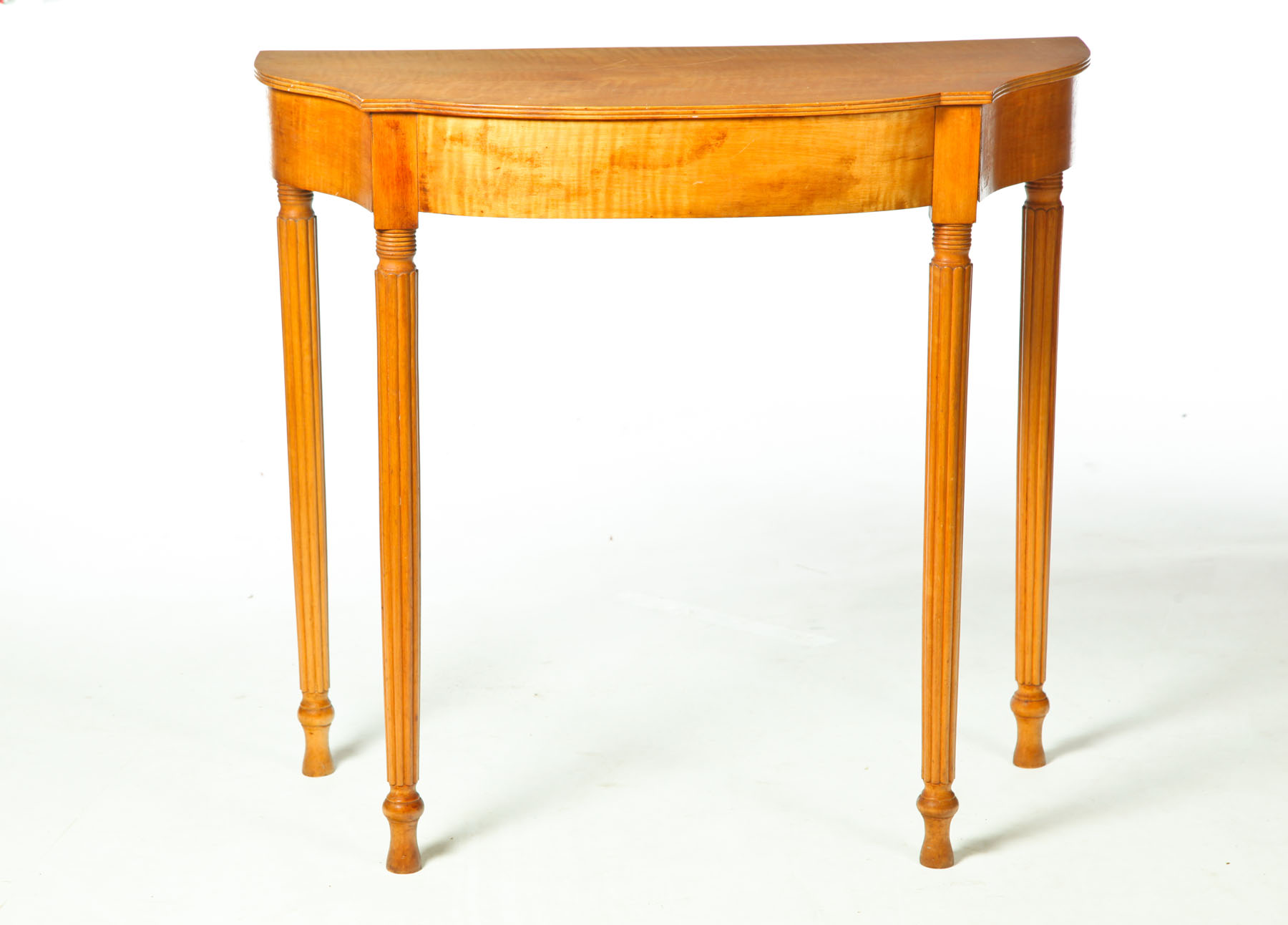 Appraisal: FEDERAL CONSOLE TABLE American early th century curly maple and