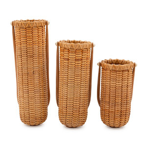 Appraisal: Three Nantucket Basket Jar Caddies by Paul Willer Circa each