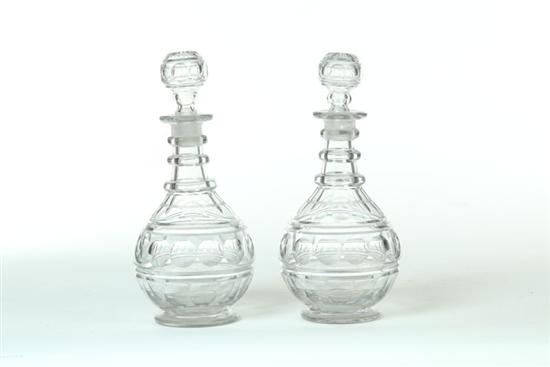 Appraisal: TWO MIDWESTERN CUT GLASS DECANTERS American possibly Pittsburgh nd quarter-