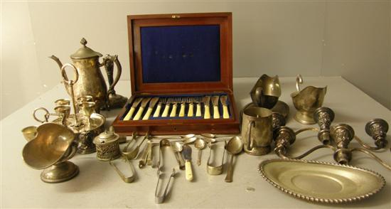 Appraisal: Various silver plate to include a mahogany cased twenty four