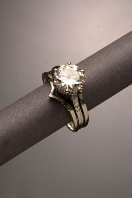 Appraisal: Lot Property of Various Owners -Karat White-Gold Solitaire Diamond Ring