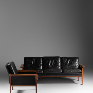 Appraisal: Knut S ter Danish - Sofa and Armchair Vatne M