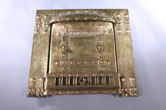 Appraisal: GILT-BRONZE FIREPLACE SURROUND th century Rectangular enclosure with distressed hand-hammered