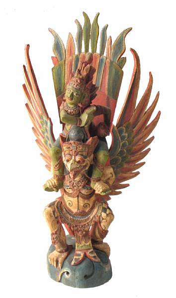 Appraisal: An Indian polychrome wood figure of Brahma th Century height