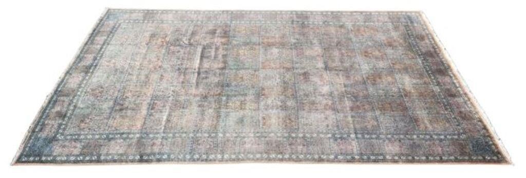 Appraisal: Hand-tied Kashmir rug India approx ' l ' w Please