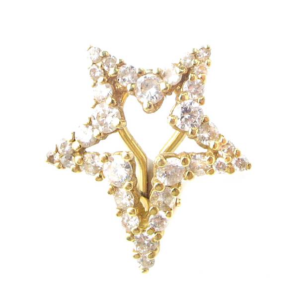 Appraisal: A pair of diamond and k gold star earrings estimated