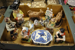 Appraisal: A mixed box of mainly Victorian china including a Staffordshire