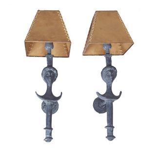 Appraisal: Pr Giacometti Frank style composition sconces Pr Giacometti Frank style