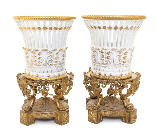 Appraisal: Sale Lot A Pair of French Gilt Bronze Stands each