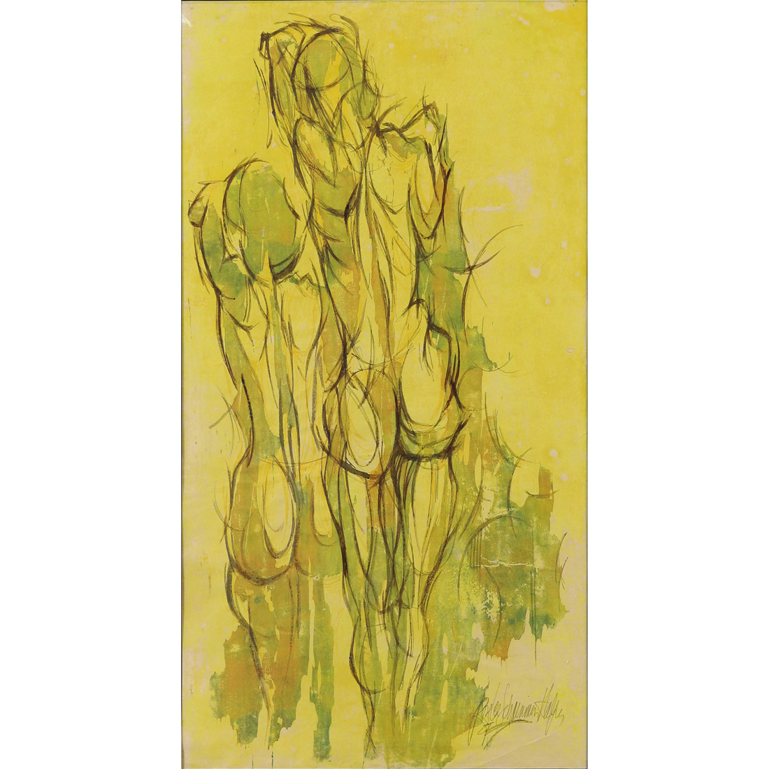 Appraisal: PAINTING AMERICAN SCHOOL American School th century Nudes watercolor on